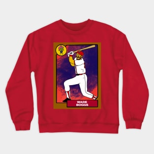 WADE BOGGS Red Sox Homer at the Bat Style Simpsons Parody Baseball Card Crewneck Sweatshirt